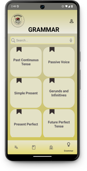Grammar feature screenshot