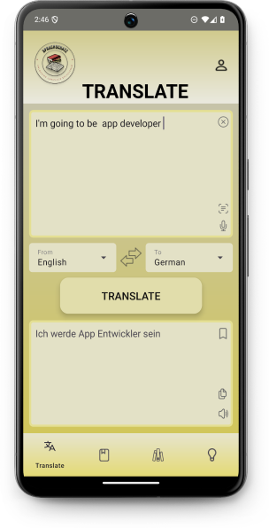Translate feature screenshot